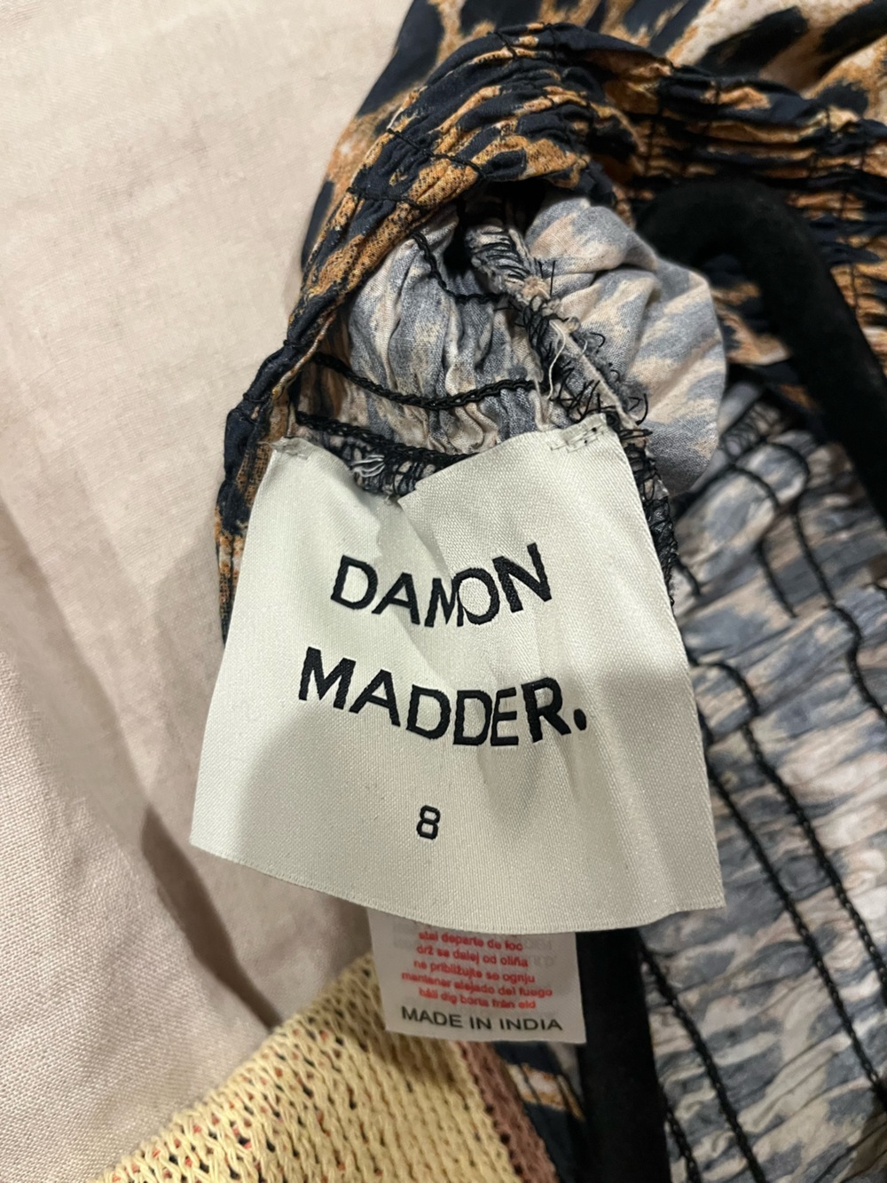 Damson Madder Leopard Print Drop Waist Mini Dress - Picture 5 of 5